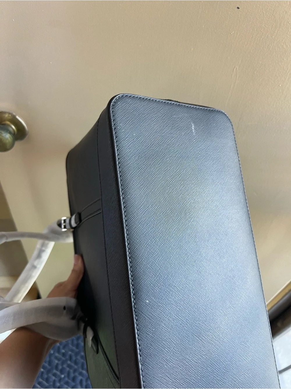 Michael Kors Black Saffiano Tote with MK Charm